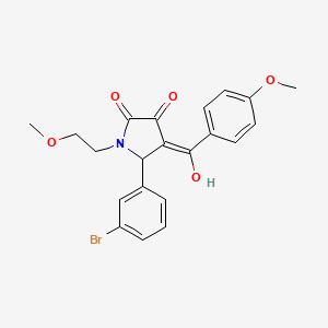molecular formula C21H20BrNO5 B12166904 (4E)-5-(3-bromophenyl)-4-[hydroxy(4-methoxyphenyl)methylidene]-1-(2-methoxyethyl)pyrrolidine-2,3-dione 