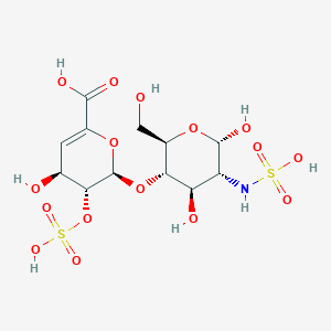molecular formula C12H19NO16S2 B1216691 2-deoxy-4-O-(4-deoxy-2-O-sulfo-alpha-L-threo-hex-4-enopyranuronosyl)-2-(sulfoamino)-alpha-D-glucopyranose 