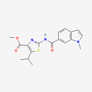 molecular formula C18H19N3O3S B12166936 methyl 2-{[(1-methyl-1H-indol-6-yl)carbonyl]amino}-5-(propan-2-yl)-1,3-thiazole-4-carboxylate 
