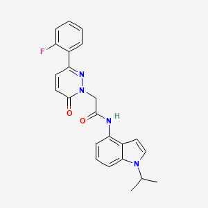molecular formula C23H21FN4O2 B12166949 2-[3-(2-fluorophenyl)-6-oxopyridazin-1(6H)-yl]-N-[1-(propan-2-yl)-1H-indol-4-yl]acetamide 