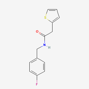 molecular formula C13H12FNOS B1216697 N-[(4-fluorophenyl)methyl]-2-thiophen-2-ylacetamide 