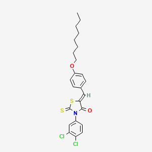 molecular formula C24H25Cl2NO2S2 B12166971 (5Z)-3-(3,4-dichlorophenyl)-5-[4-(octyloxy)benzylidene]-2-thioxo-1,3-thiazolidin-4-one 