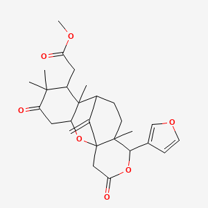 molecular formula C27H34O7 B1216700 Angolensic acid methyl ester CAS No. 2629-14-3