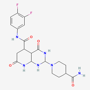 molecular formula C20H24F2N6O4 B12167057 2-(4-carbamoylpiperidin-1-yl)-N-(3,4-difluorophenyl)-4,7-dioxo-1,2,3,4a,5,6,8,8a-octahydropyrido[2,3-d]pyrimidine-5-carboxamide 