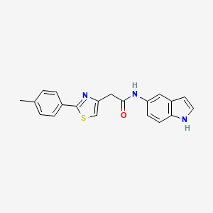molecular formula C20H17N3OS B12167080 N-(1H-indol-5-yl)-2-[2-(4-methylphenyl)-1,3-thiazol-4-yl]acetamide 