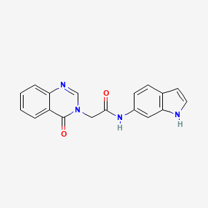 molecular formula C18H14N4O2 B12167124 N-(1H-indol-6-yl)-2-(4-oxoquinazolin-3(4H)-yl)acetamide 