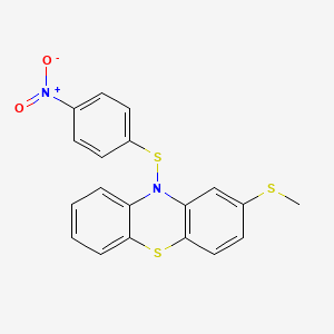 10H-Phenothiazine, 2-(methylthio)-10-((4-nitrophenyl)thio)-