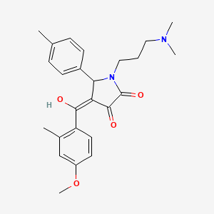 molecular formula C25H30N2O4 B12167140 1-[3-(dimethylamino)propyl]-3-hydroxy-4-[(4-methoxy-2-methylphenyl)carbonyl]-5-(4-methylphenyl)-1,5-dihydro-2H-pyrrol-2-one 
