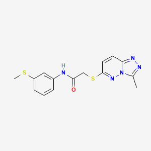 molecular formula C15H15N5OS2 B12167147 N-[3-(methylsulfanyl)phenyl]-2-[(3-methyl[1,2,4]triazolo[4,3-b]pyridazin-6-yl)sulfanyl]acetamide 