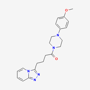 molecular formula C21H25N5O2 B12167204 1-[4-(4-Methoxyphenyl)piperazin-1-yl]-4-([1,2,4]triazolo[4,3-a]pyridin-3-yl)butan-1-one 