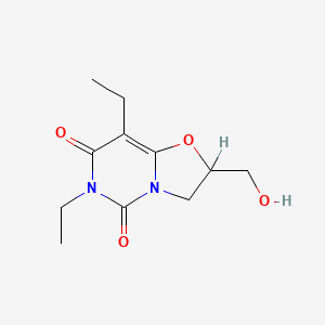 5H-Oxazolo(3,2-c)pyrimidine-5,7(6H)-dione, 6,8-diethyl-2,3-dihydro-2-(hydroxymethyl)-