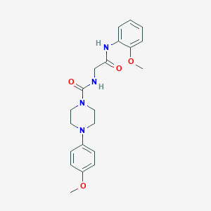 molecular formula C21H26N4O4 B12167227 4-(4-methoxyphenyl)-N-{2-[(2-methoxyphenyl)amino]-2-oxoethyl}piperazine-1-carboxamide 