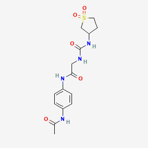 molecular formula C15H20N4O5S B12167231 N-[4-(acetylamino)phenyl]-N~2~-[(1,1-dioxidotetrahydrothiophen-3-yl)carbamoyl]glycinamide 