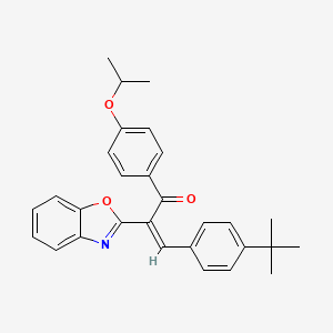 molecular formula C29H29NO3 B12167304 (2Z)-2-(1,3-benzoxazol-2-yl)-3-(4-tert-butylphenyl)-1-[4-(propan-2-yloxy)phenyl]prop-2-en-1-one 