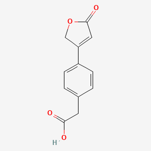 molecular formula C12H10O4 B1216731 Phenylbutenolide acetic acid CAS No. 7706-57-2
