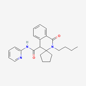 molecular formula C23H27N3O2 B12167345 2'-butyl-1'-oxo-N-(pyridin-2-yl)-1',4'-dihydro-2'H-spiro[cyclopentane-1,3'-isoquinoline]-4'-carboxamide 