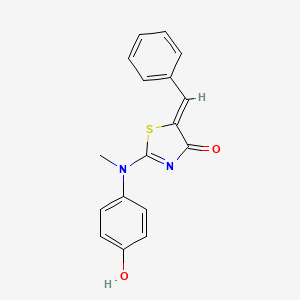molecular formula C17H14N2O2S B12167359 (5Z)-5-benzylidene-2-[(4-hydroxyphenyl)(methyl)amino]-1,3-thiazol-4(5H)-one 