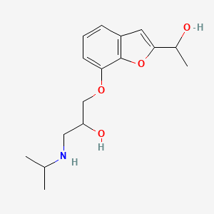 molecular formula C16H23NO4 B1216743 1-((2-(1-Hydroxyethyl)benzofuran-7-yl)oxy)-3-(isopropylamino)propan-2-ol CAS No. 55636-92-5