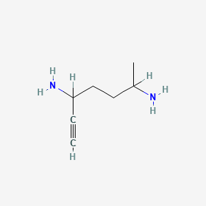 B1216746 6-Heptyne-2,5-diamine CAS No. 81645-70-7