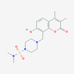 molecular formula C18H25N3O5S B12167489 4-[(7-hydroxy-3,4-dimethyl-2-oxo-2H-chromen-8-yl)methyl]-N,N-dimethylpiperazine-1-sulfonamide 