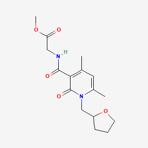 molecular formula C16H22N2O5 B12167496 methyl N-{[4,6-dimethyl-2-oxo-1-(tetrahydrofuran-2-ylmethyl)-1,2-dihydropyridin-3-yl]carbonyl}glycinate 