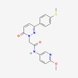 molecular formula C19H18N4O3S B12167499 N-(6-methoxypyridin-3-yl)-2-{3-[4-(methylsulfanyl)phenyl]-6-oxopyridazin-1(6H)-yl}acetamide 