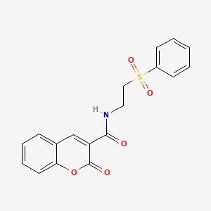 molecular formula C18H15NO5S B12167521 N-[2-(benzenesulfonyl)ethyl]-2-oxo-2H-chromene-3-carboxamide 