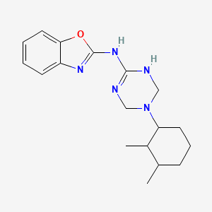 molecular formula C18H25N5O B12167560 N-(1,3-benzoxazol-2-yl)-N-[5-(2,3-dimethylcyclohexyl)-1,4,5,6-tetrahydro-1,3,5-triazin-2-yl]amine 