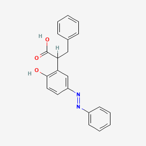 molecular formula C21H18N2O3 B1216760 Benzenepropanoic acid, alpha-(2-hydroxy-5-(phenylazo)phenyl)- CAS No. 115973-52-9