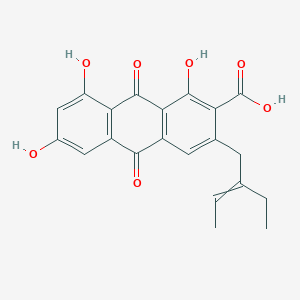 molecular formula C21H18O7 B1216761 3-[(Z)-2-ethylbut-2-enyl]-1,6,8-trihydroxy-9,10-dioxoanthracene-2-carboxylic acid 