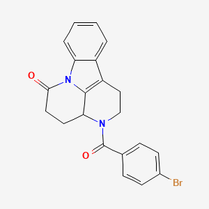 molecular formula C21H17BrN2O2 B12167638 6H-Indolo[3,2,1-de][1,5]naphthyridin-6-one, 3-(4-bromobenzoyl)-1,2,3,3a,4,5-hexahydro- CAS No. 1171541-97-1