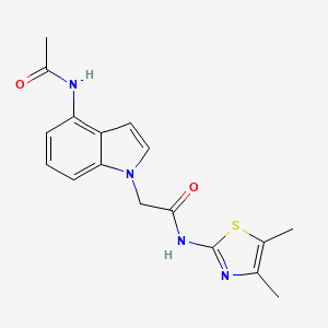molecular formula C17H18N4O2S B12167706 2-(4-acetamido-1H-indol-1-yl)-N-(4,5-dimethylthiazol-2-yl)acetamide 