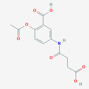 molecular formula C13H13NO7 B1216775 Benzoic acid, 2-(acetyloxy)-5-((3-carboxy-1-oxopropyl)amino)- CAS No. 80434-80-6