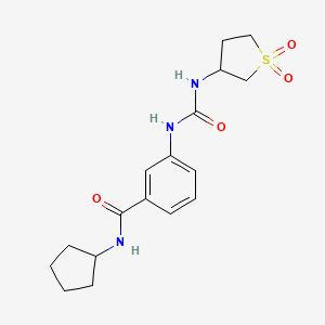 molecular formula C17H23N3O4S B12167797 N-cyclopentyl-3-{[(1,1-dioxidotetrahydrothiophen-3-yl)carbamoyl]amino}benzamide 