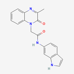 molecular formula C19H16N4O2 B12167819 N-(1H-indol-6-yl)-2-(3-methyl-2-oxoquinoxalin-1(2H)-yl)acetamide 