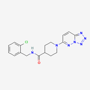 molecular formula C17H18ClN7O B12167838 N-(2-chlorobenzyl)-1-(tetrazolo[1,5-b]pyridazin-6-yl)piperidine-4-carboxamide 