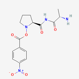 molecular formula C15H18N4O6 B1216785 N-Alanylproline-O-(4-nitrobenzoyl)hydroxylamine CAS No. 87621-00-9
