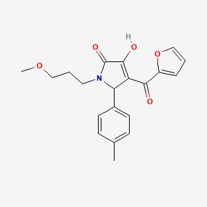 molecular formula C20H21NO5 B12167882 (4E)-4-[furan-2-yl(hydroxy)methylidene]-1-(3-methoxypropyl)-5-(4-methylphenyl)pyrrolidine-2,3-dione 