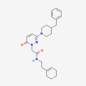 molecular formula C26H34N4O2 B12167922 2-(3-(4-benzylpiperidin-1-yl)-6-oxopyridazin-1(6H)-yl)-N-(2-(cyclohex-1-en-1-yl)ethyl)acetamide 