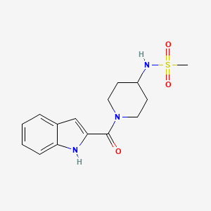 molecular formula C15H19N3O3S B12167949 N-[1-(1H-indol-2-ylcarbonyl)piperidin-4-yl]methanesulfonamide 
