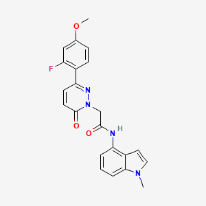 molecular formula C22H19FN4O3 B12167967 2-[3-(2-fluoro-4-methoxyphenyl)-6-oxopyridazin-1(6H)-yl]-N-(1-methyl-1H-indol-4-yl)acetamide 