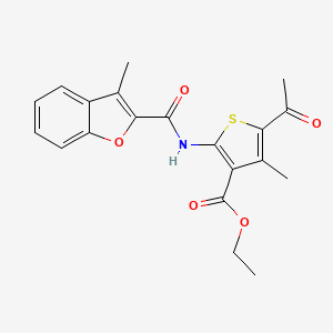 molecular formula C20H19NO5S B12168023 Ethyl 5-acetyl-4-methyl-2-{[(3-methyl-1-benzofuran-2-yl)carbonyl]amino}thiophene-3-carboxylate 