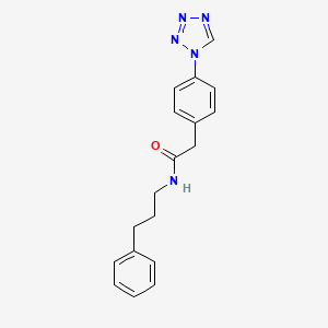 molecular formula C18H19N5O B12168030 N-(3-phenylpropyl)-2-[4-(1H-tetrazol-1-yl)phenyl]acetamide 
