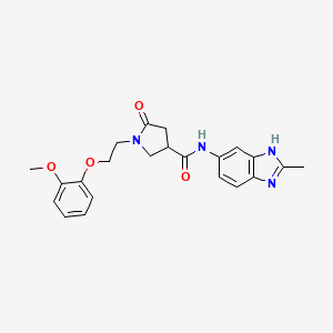 molecular formula C22H24N4O4 B12168055 1-[2-(2-methoxyphenoxy)ethyl]-N-(2-methyl-1H-benzimidazol-6-yl)-5-oxopyrrolidine-3-carboxamide 
