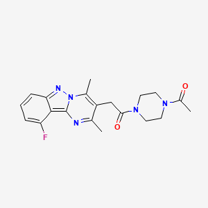 molecular formula C20H22FN5O2 B12168089 1-(4-Acetylpiperazin-1-yl)-2-(10-fluoro-2,4-dimethylpyrimido[1,2-b]indazol-3-yl)ethanone 