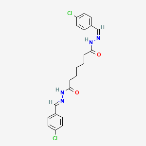 molecular formula C21H22Cl2N4O2 B12168116 N'~1~-[(E)-(4-chlorophenyl)methylidene]-N'~7~-[(Z)-(4-chlorophenyl)methylidene]heptanedihydrazide 