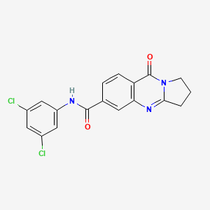 molecular formula C18H13Cl2N3O2 B12168205 N-(3,5-dichlorophenyl)-9-oxo-1,2,3,9-tetrahydropyrrolo[2,1-b]quinazoline-6-carboxamide 