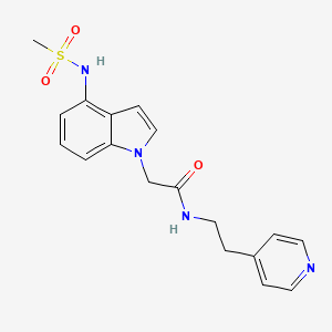 molecular formula C18H20N4O3S B12168220 2-{4-[(methylsulfonyl)amino]-1H-indol-1-yl}-N-[2-(pyridin-4-yl)ethyl]acetamide 