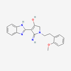 molecular formula C20H20N4O2 B12168236 5-amino-4-(1H-benzimidazol-2-yl)-1-[2-(2-methoxyphenyl)ethyl]-1,2-dihydro-3H-pyrrol-3-one 