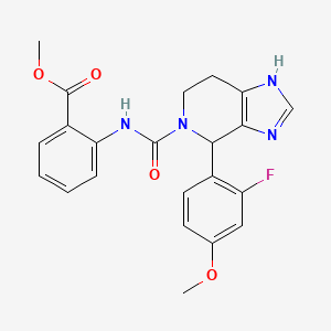 molecular formula C22H21FN4O4 B12168254 methyl 2-({[4-(2-fluoro-4-methoxyphenyl)-1,4,6,7-tetrahydro-5H-imidazo[4,5-c]pyridin-5-yl]carbonyl}amino)benzoate 